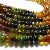 14 INCHES -HIGH QUALITY - SO GORGEOUS - TORMALINE - MULTY COLOUR - NICE - PETROL - GREEN - AND YELLOW COLOUR - SMOOTH PLOSIHED RONDELL SHAPE BEADS SIZE 3.5 MM GRET QUALITY GREAT PRICE